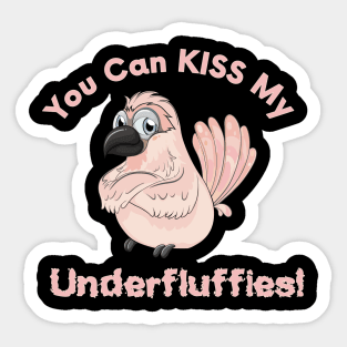 Moluccan Cockatoo Parrot Kiss Underfluffies Sticker